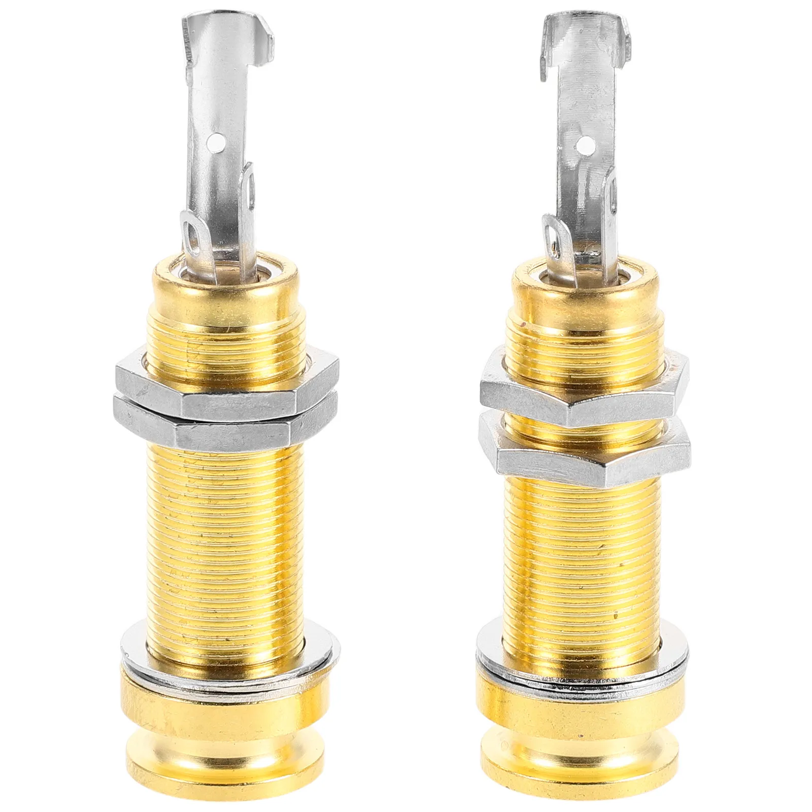 

2 шт. металлические цилиндрические гнезда-разъемы для гитары (встраиваемые) для электрогитар, акустических и бас-гитар - улучшенная версия