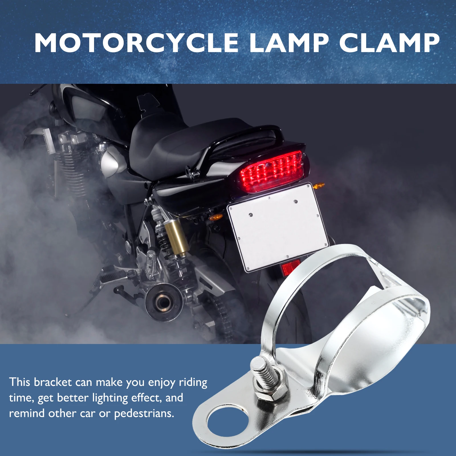 

2pcs Motorcycle Turn Signal Bracket Iron Rustproof Durable Front Fork Mounting Stable Light Positioning Motorcycle Accessories