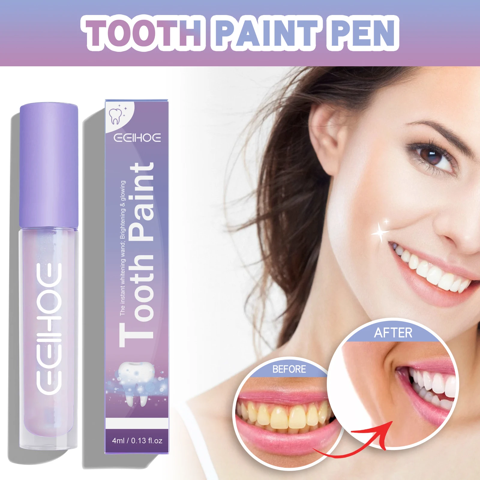 Pluma de pintura dental para el cuidado bucal, limpieza de manchas de dientes y amarillo, blanqueamiento de dientes, pluma de belleza refrescante para el aliento