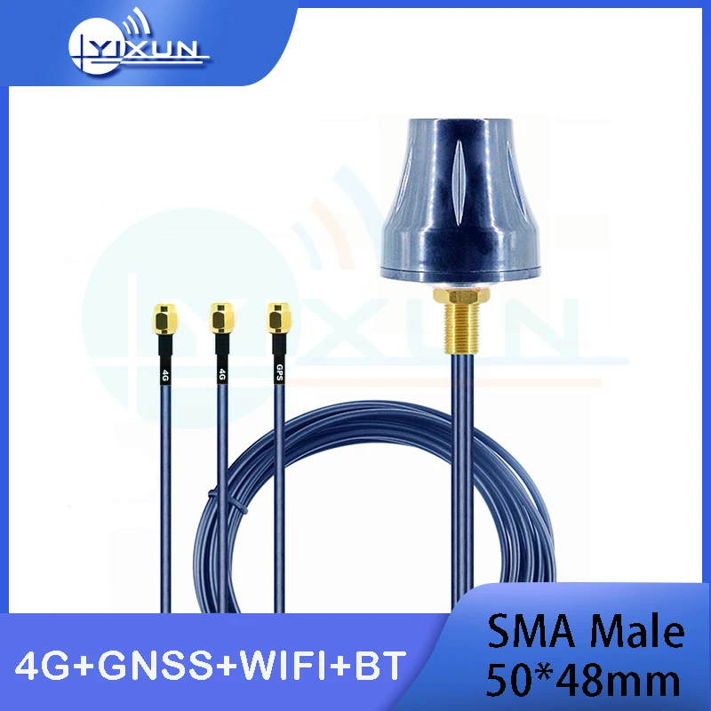 4G GPS WIFI Bluetooth BT Three in One Combined Outdoor Waterproof Cabinet Antenna SMA Male Connector 28DBI RG174 3m Cable