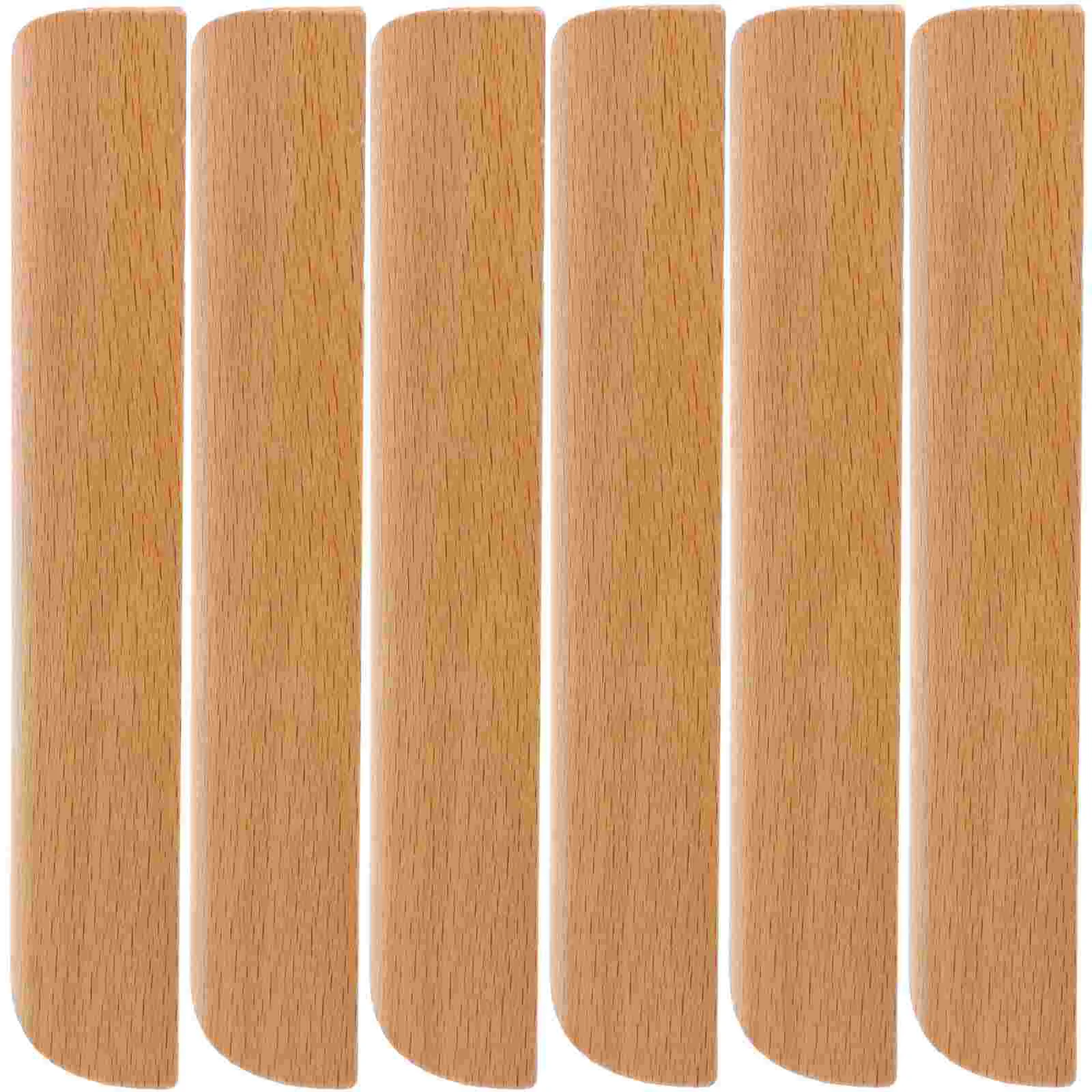 6 Pcs Solid Wood Handle Handles for Cabinets Dresser Drawer Pull Wooden Door Knobs