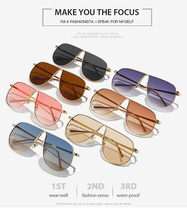 Neue Modische Sonnenbrillen für Damen und Herren Übergroße Piloten-Sonnenbrillen UV400 Metall-Brillen Markendesigner-Shades – Detail 3