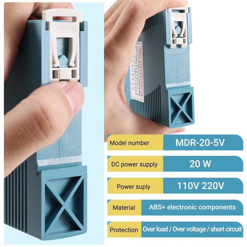 20W Din Rail Power Supply Ac-Dc Driver Voltage Regulator Power Suply 110V 220V