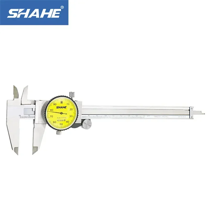 

SHAHE Dial Caliper 6" Precision Double Shock Proof Solid Hardened Stainless Steel Dial Caliper 150mm Micrometer Measuring Tools