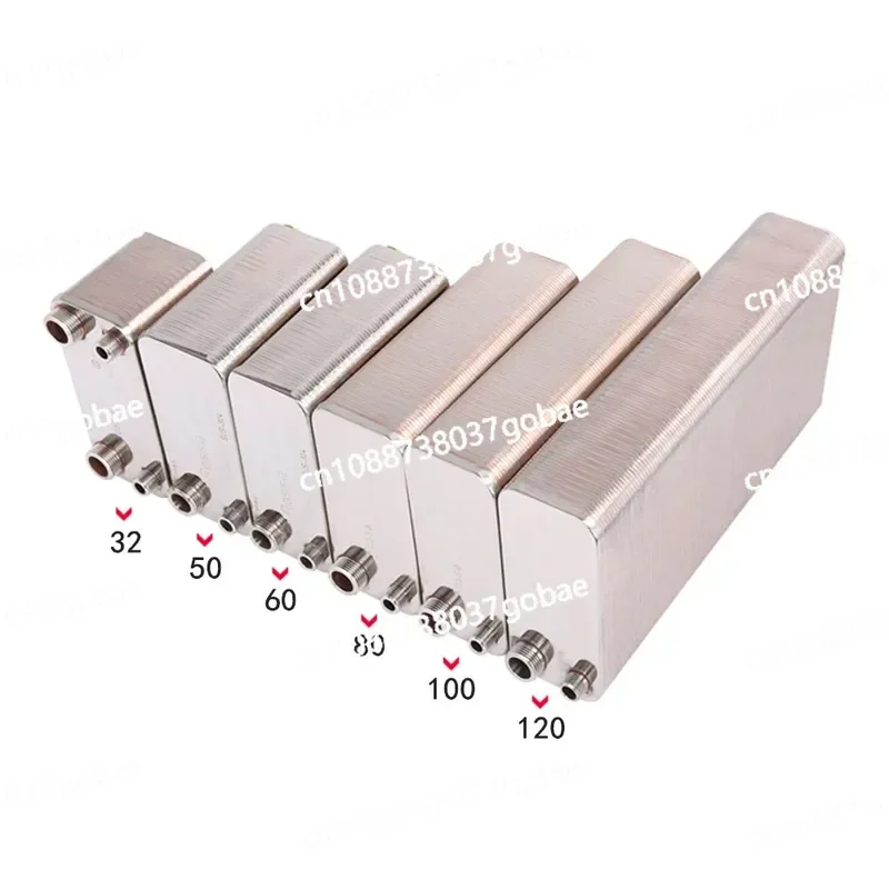 120 Plates Stainless Steel Heat Exchanger Brazed Plate Type Water Heater SUS304