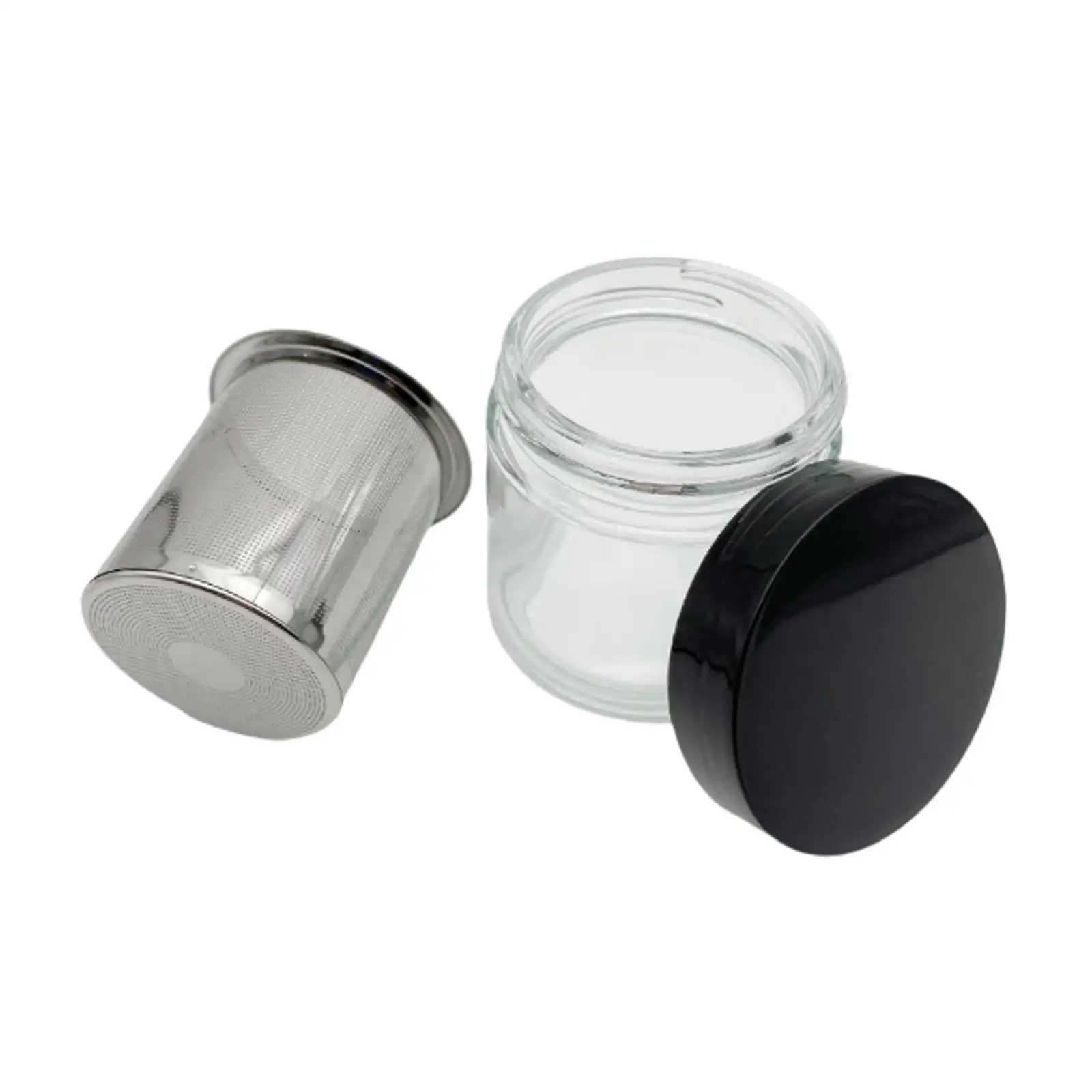 Gemstone Cleaning Glass Jar Metal Sieve for Diamond Stone Glasses Earring