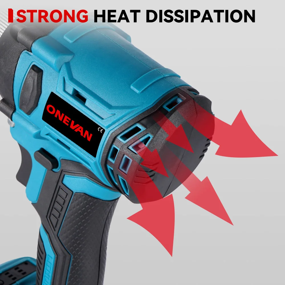 ONEVAN 20000N Cordless Brushless Electric Rivet Gun 2.4-5.0mm Rivet Nut Gun Tool High Power Lightweight For Makita Battery Pin