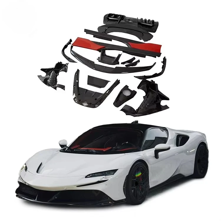 New Dry Carbon Fiber OEM Style for SF90 Front Lip Side Skirts Rear Diffuser Spoiler Body Kit Spare Parts