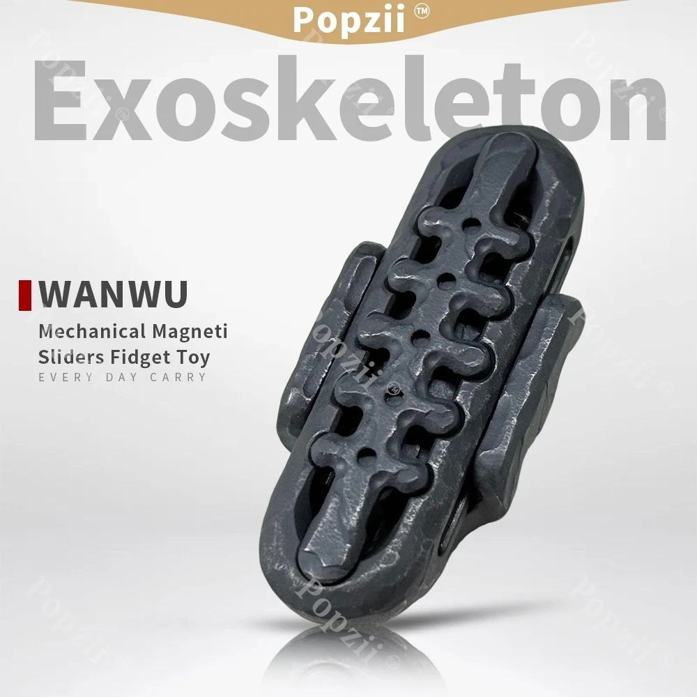 

WANWU EDC Exoskeleton Ratchet Ring Stone Pattern Carving Mechanical Magnetic Sliders Antistress Anxiety Toys