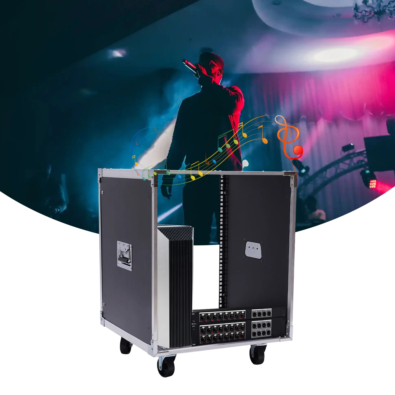 

12U Rolling Network Rack Built-in Handles Portable Enclosure Server Audio Video Telecom Equipment Cabinet Stereo Rack Mounting