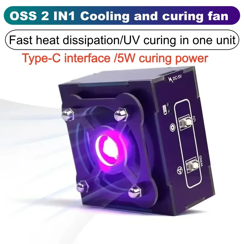 Qianli MEGA-IDEA 3 in 1 Taichi Turbo-Cooling and Curing Fan OSS UV Curing Fan Fast Cooling and UV Curing Repair Fan Tools