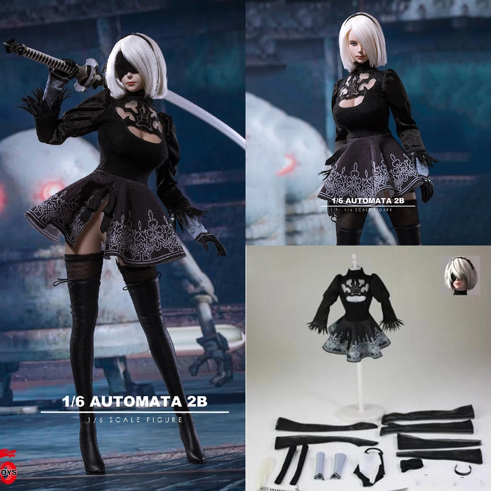 

TF01 1/6 Nier:Automata A2 Clothes Set Female Girl Head Carved With Sword Clothes Set For 12'' Pale Female Figure Body