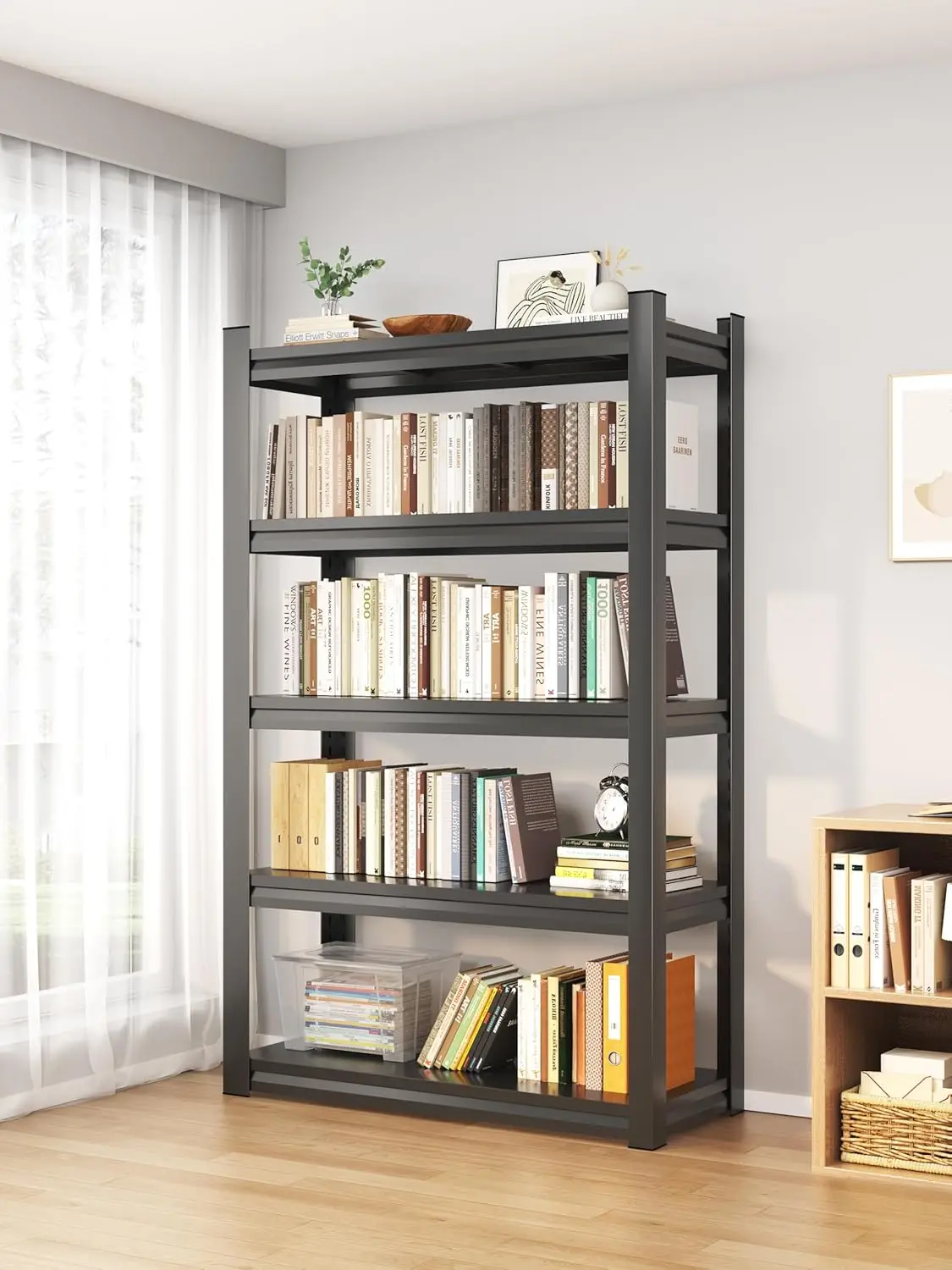 

5 Tier Adjustable Metal Shelving Unit Storage Rack Steel Frame 60H*29.5W*13.1D Home Office Warehouse Customized