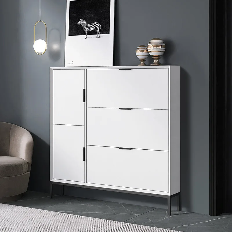 Italian minimalist ultra-thin shoe cabinet household door entry large-capacity entrance chest