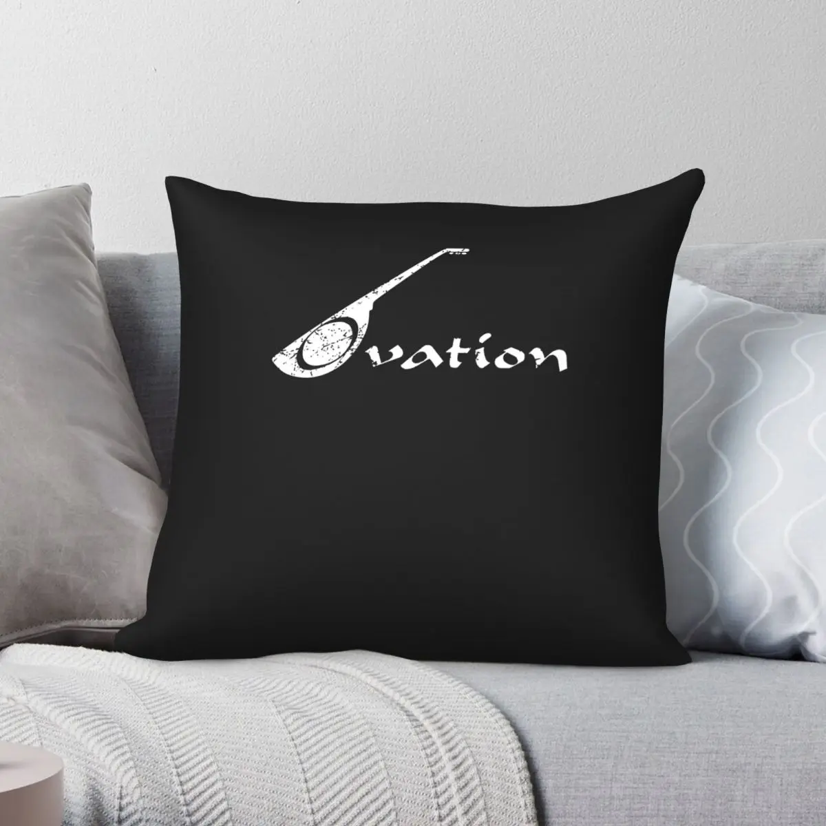 Ovation Guitars Distressed Square Pillowcase Polyester Linen Velvet Pattern Zip Decor Throw Pillow Case Home Cushion Cover