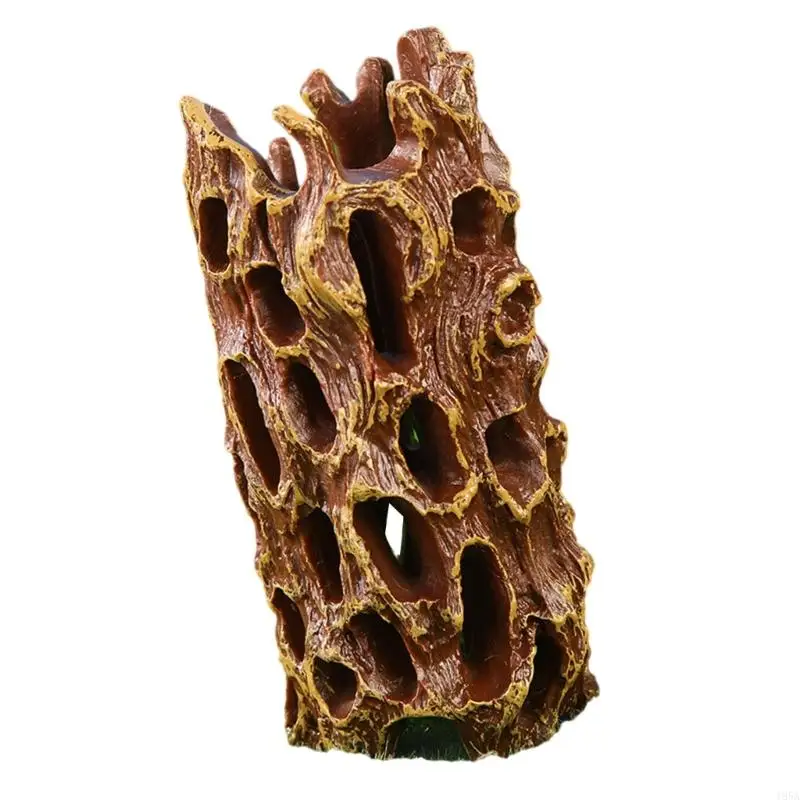 Aquarium Ornament with Resin Natural Texture, Shelter Place Habitats for Fish and Shrimp , Hideouts Place with Multiple Hole