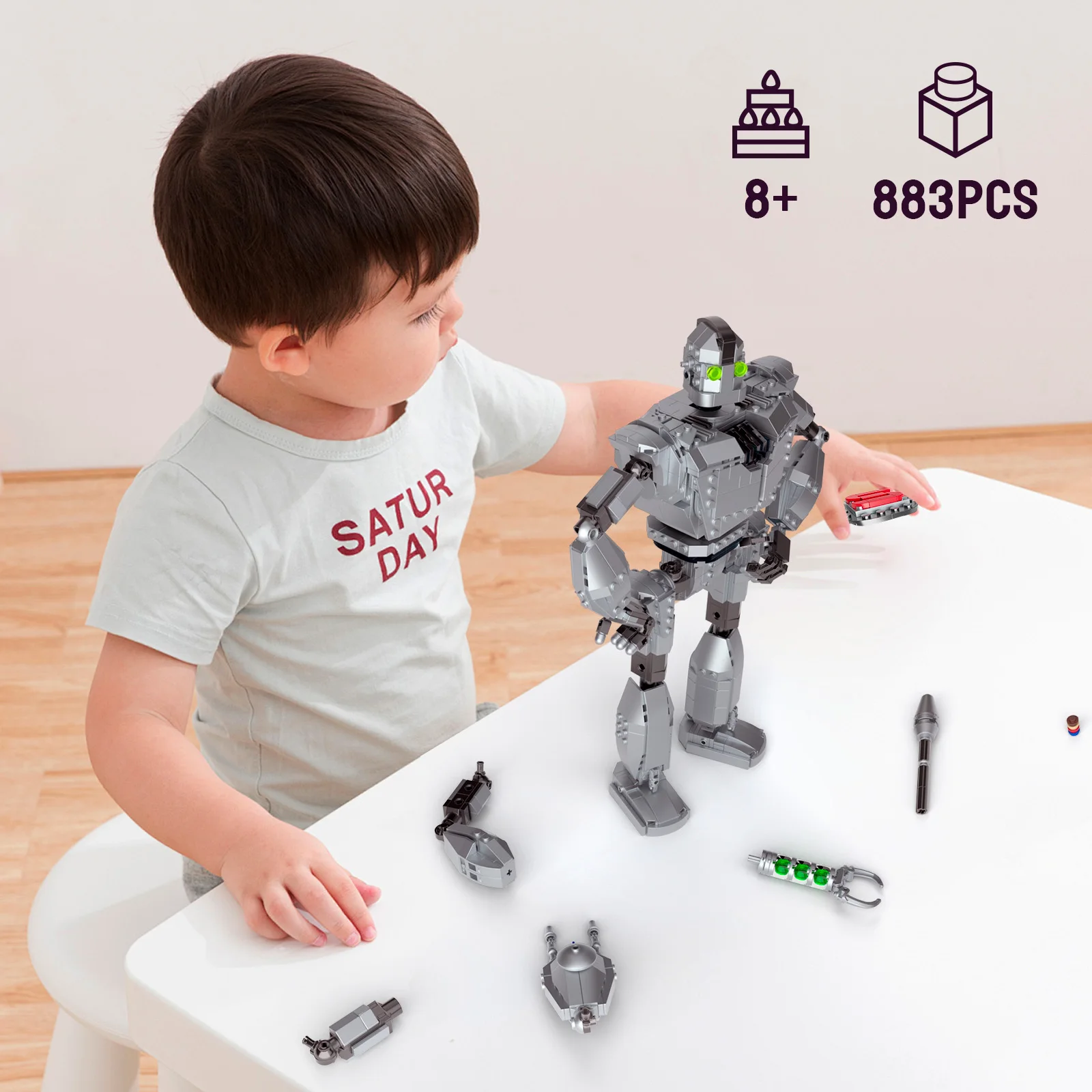 MOC Robot Giants Mecha Building Blocks Set Movie Figure Model Collection 883 Pieces Bricks Toys for Kids Adults Birthday Gifts