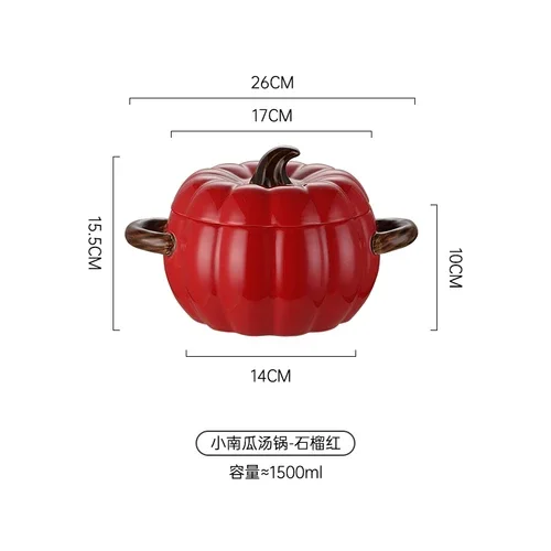 Pumpkin Ceramic Bowl with Cover – Lidded Soup, Oatmeal & Noodle Serving Bowl 4