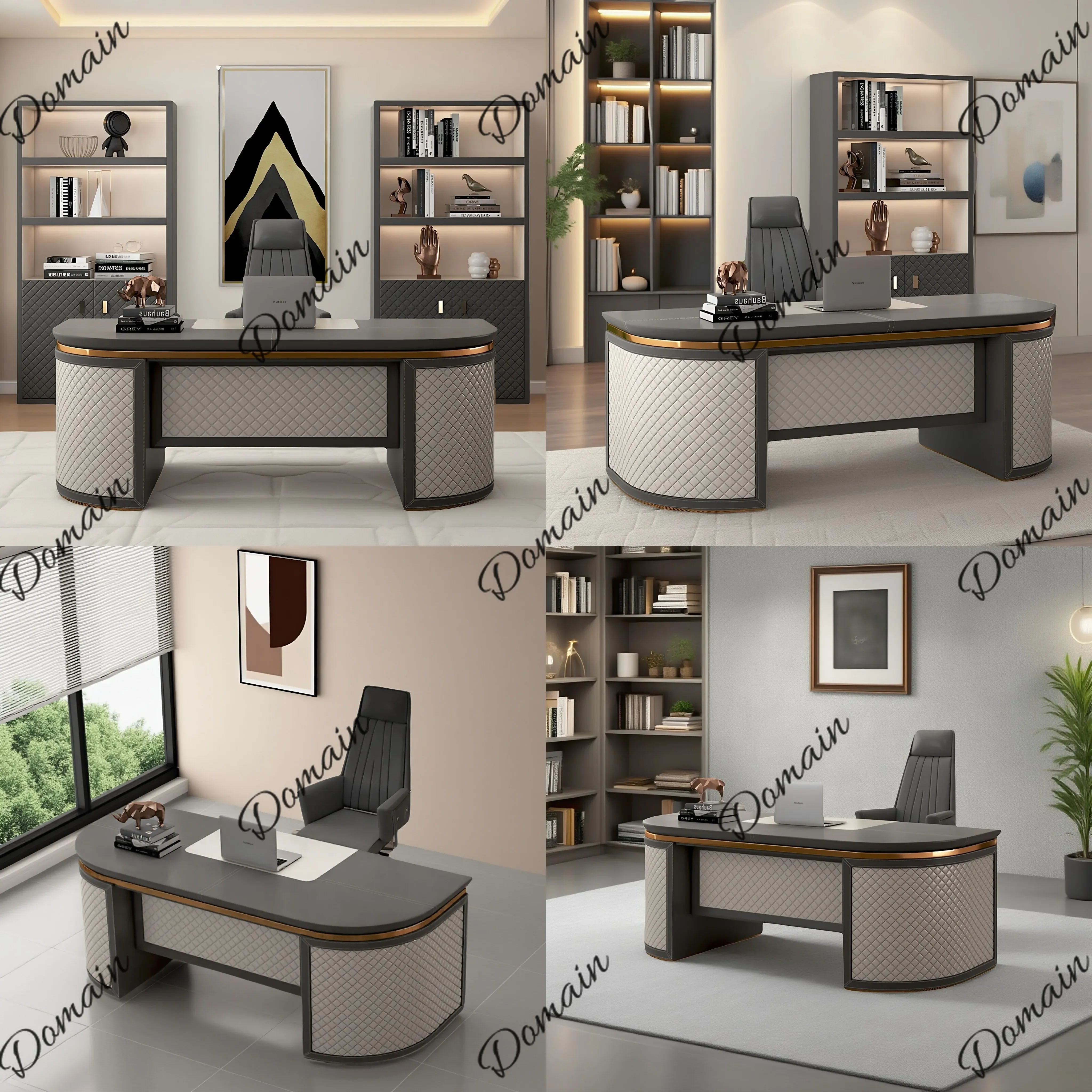 sBc Italian Luxury Design Office Desk Executive Table Modern Simple Boss Chair Set Furniture