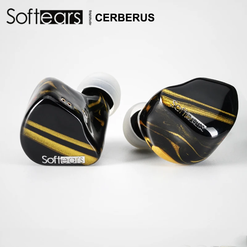 SoftEars CERBERUS In-Ear Earphone 1DD+4BA+2EST Hybrid Drivers HiFi Earbuds with 2Pin 0.78mm Detachable Cable Flagship Headset