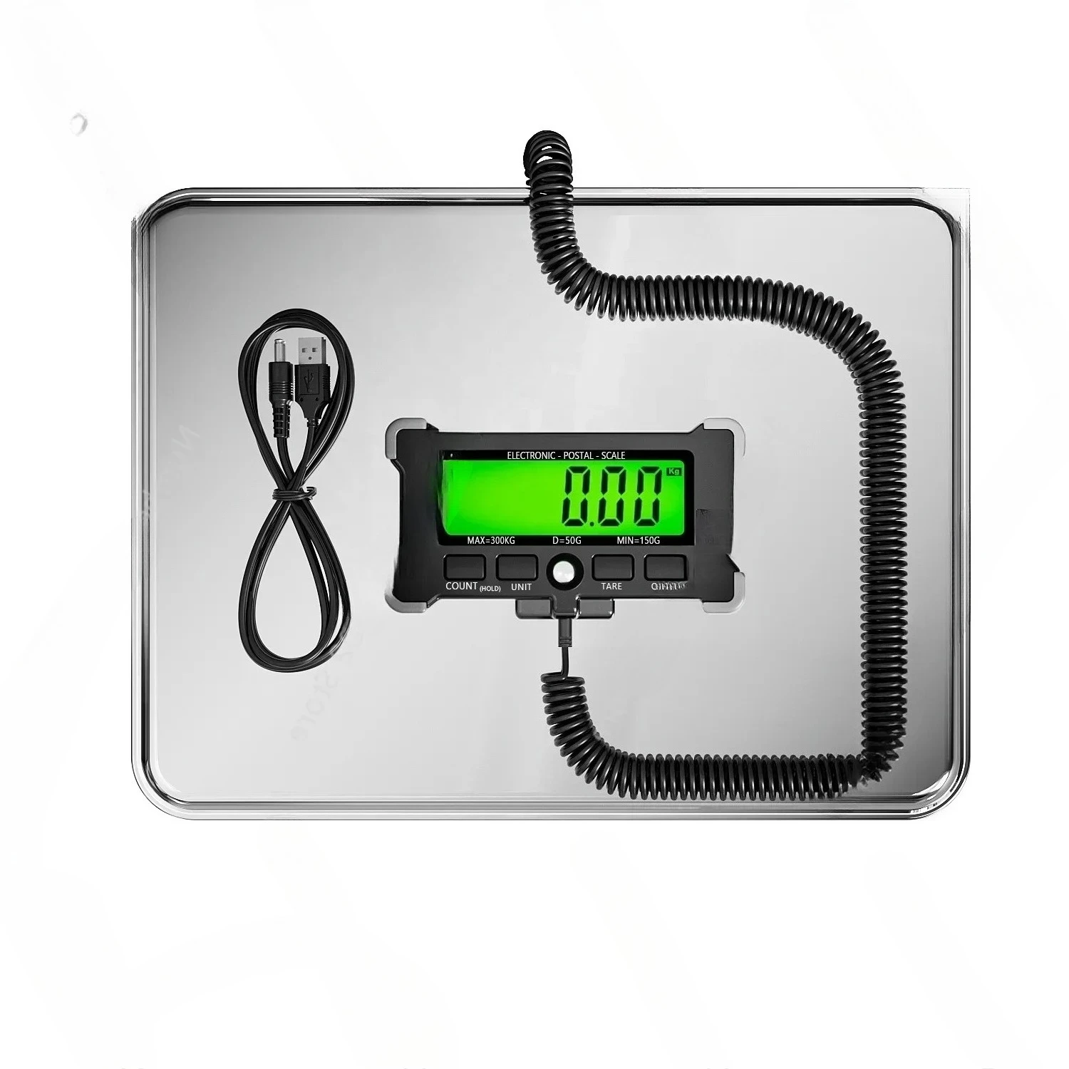 

440lbs 200kg USB Stainless Steel luggage Platform Postal Weight Measuring Floor Scale stainless steel postal luggage scale