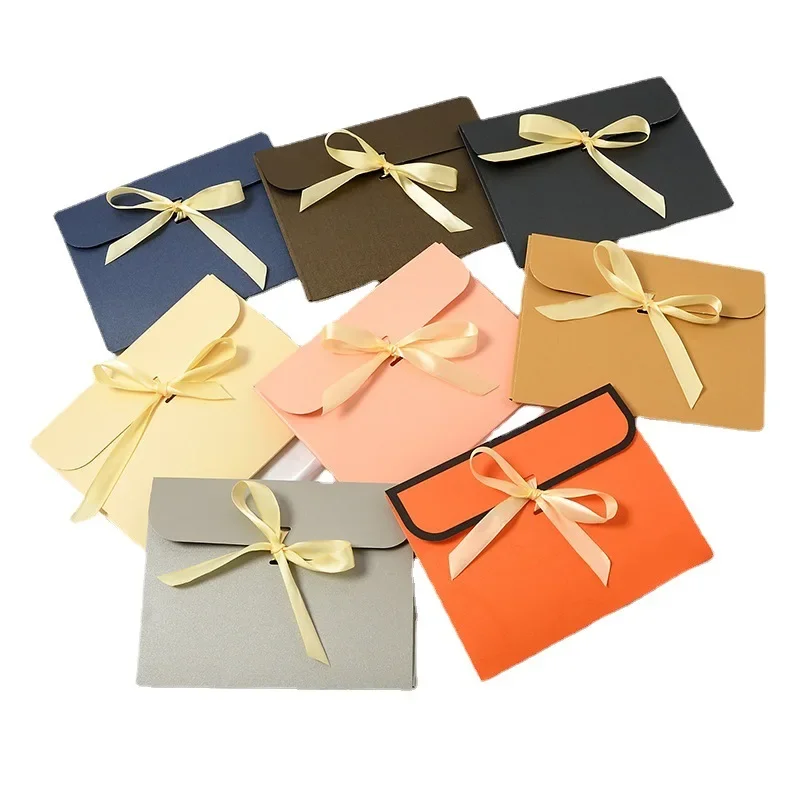 30pcs/lot 24x18cm Envelope High-grade 250g Pearlescent Paper Ribbon Envelopes for Wedding Invitations Gift Packaging Storage Box