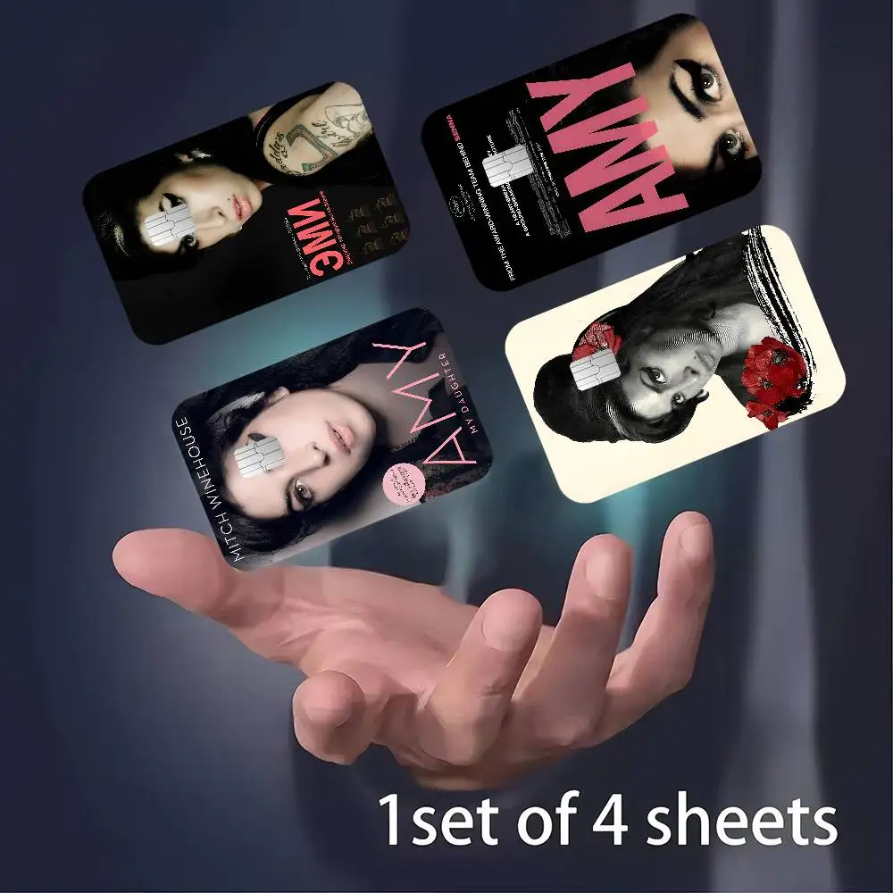 Famous Music Singer Amy Winehouse Fashion Matte Gold Silver Black Matte Film Skin Sticker Tape for Bank Credit Debit Card