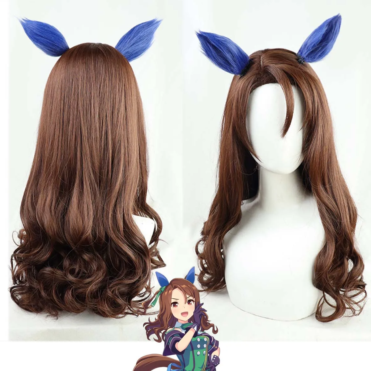 

Парик для косплея персонажа Uma Musume Pretty Derby King Halo с ушками для ролевых игр в стиле аниме для взрослых