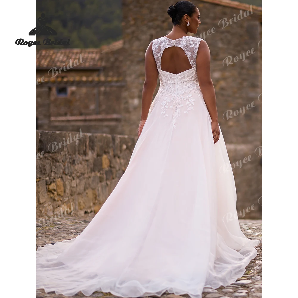 Elegant Square Neck A Line Wedding Dresses 2027 Appliques Beaded Plus Size Bridal Gown Customized Vestido De Novia