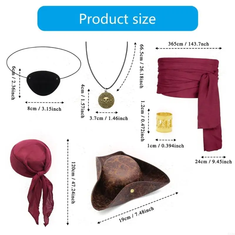 Kit Pirate – Foulard, Collier, Cache-Œil et Ceinture – photo 6