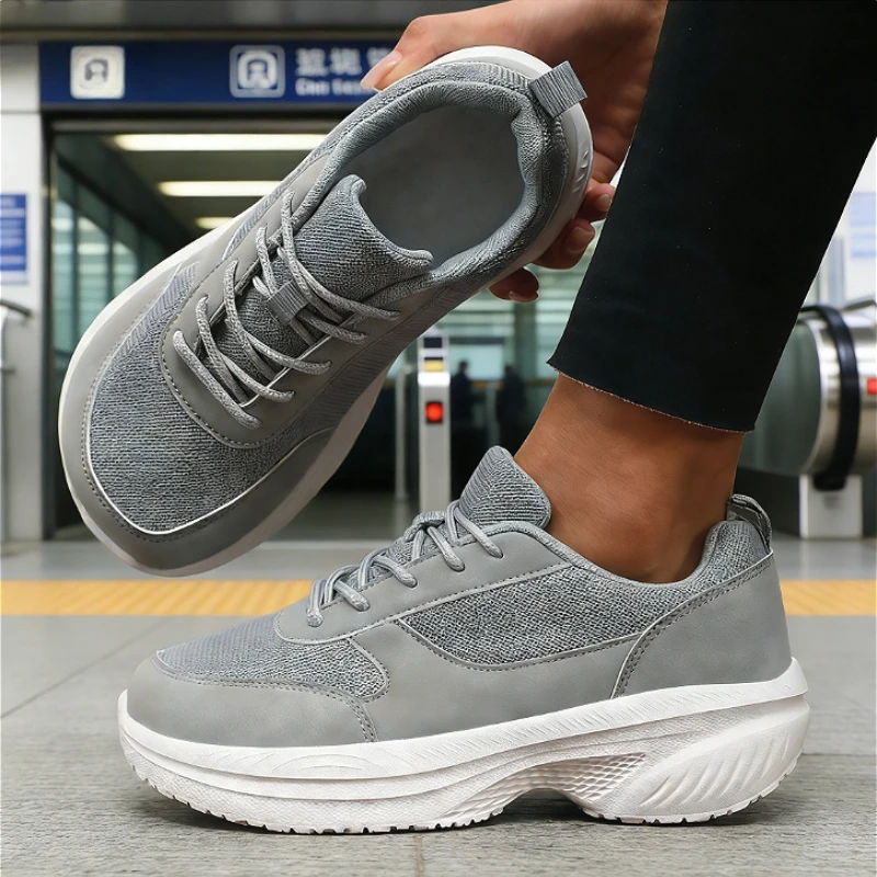 

Women's Sports Sneakers Wide Toe Casual Breathable Mesh Platform Sole Comfortable Walking Running Sneakers Trend Ladies Footwear