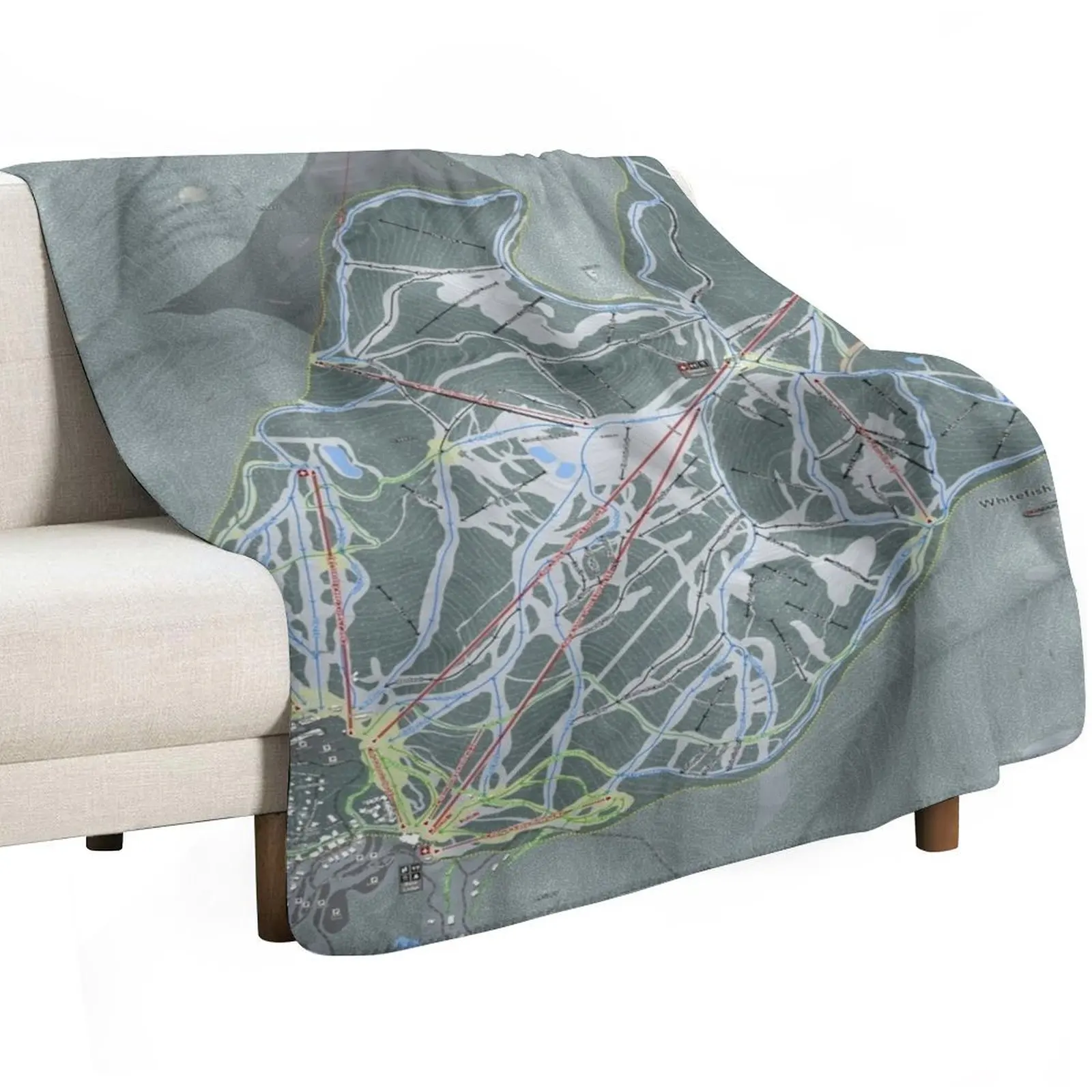 Whitefish Mountain Resort Trail Map Throw Blanket christmas gifts Bed Fashionable Single Soft Beds Large Beautifuls Blankets