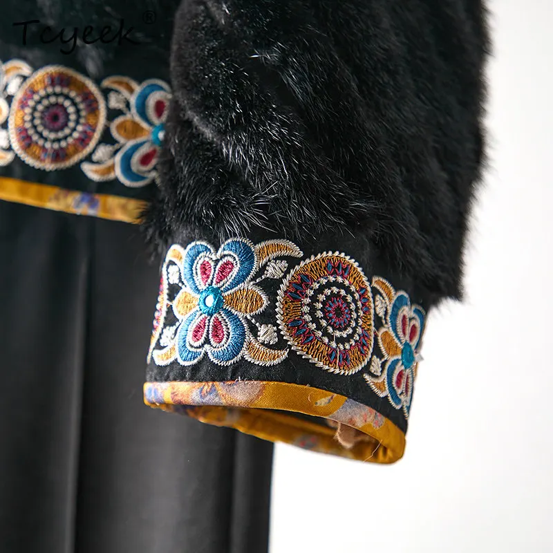 Tcyeek Luxe Nertsen Bontjas Vrouwen Winter Kleding Echt Bont Jas Warme Damesjassen Nieuw in Outerwears Mode Fourrure Femme