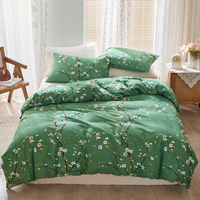 3pcs Bedding Cover，Modern Polyester Flowers and plants Bedding Set，With zipper and corner strap，suitable for girls, boys,