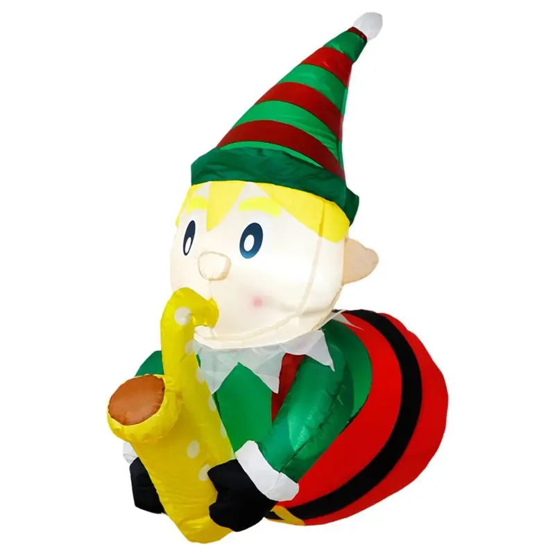 Fresh Christmas Inflatable Outdoor Decoration Playing Saxophone From The Window Suitable For Outdoor And Indoor Courtyard US Plu