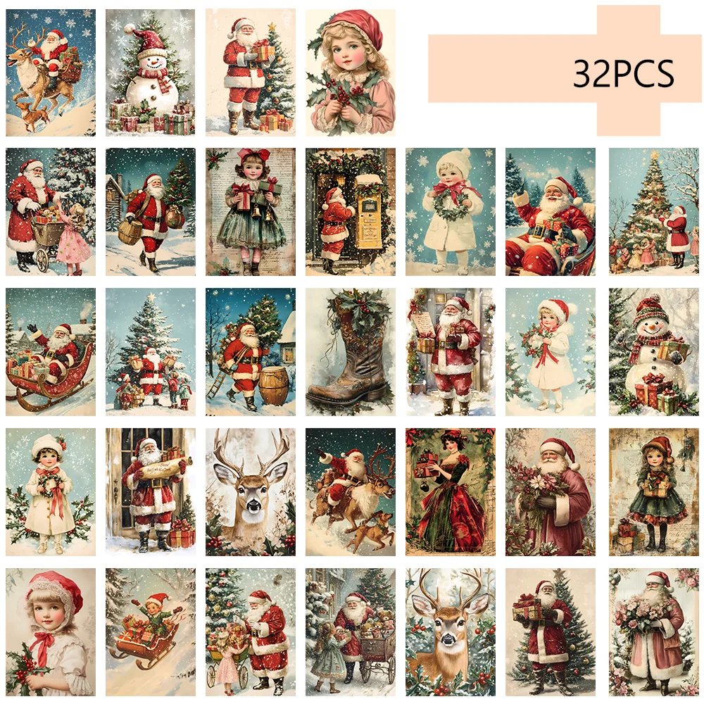 32pcs, vintage Christmas postc - Vintage Collectible Santa ulasan dan harga