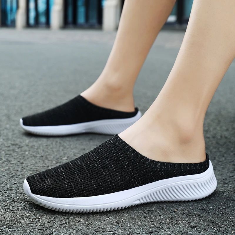 

Summer Mesh Men Casual Shoes Breathable Half Loafers Fashion Indoor Slippers Women Flats Comfortable Couple Sneakers