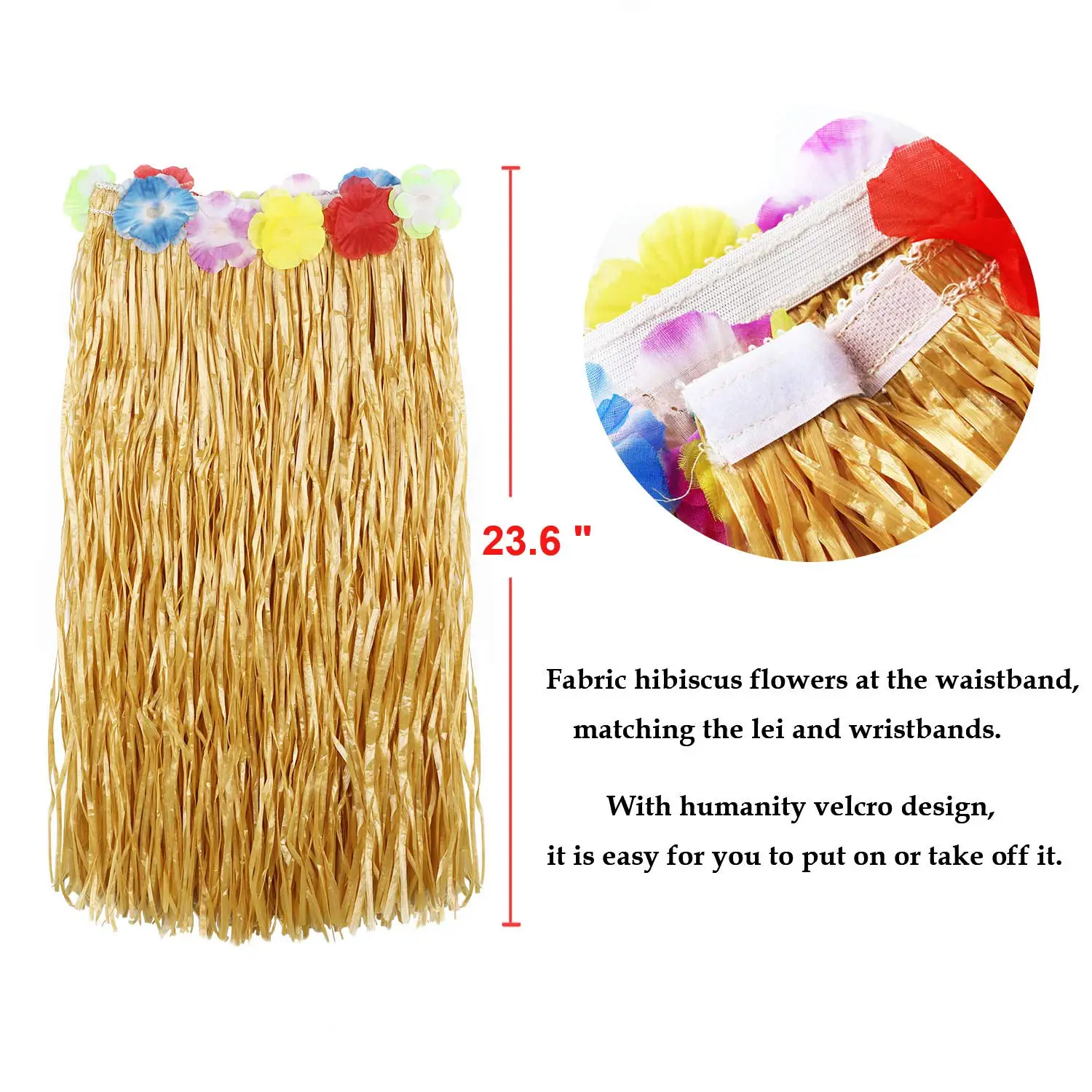 مجموعة أزياء تنورة حولا مكونة من 8 قطع لحفلات هاواي لواو والرقص حولا مع بيكيني على شكل زهرة نظارات شمسية هاواي ليز لتزيين لوا