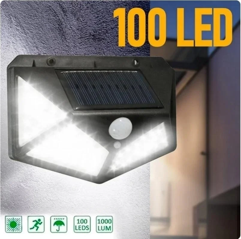 100 Led Zonne-Wandlamp Uitgebreide Lichtgevende Bewegingssensor Menselijke Detectie Binnenplaats Waterdichte Trap Buiten, Tuinverlichting