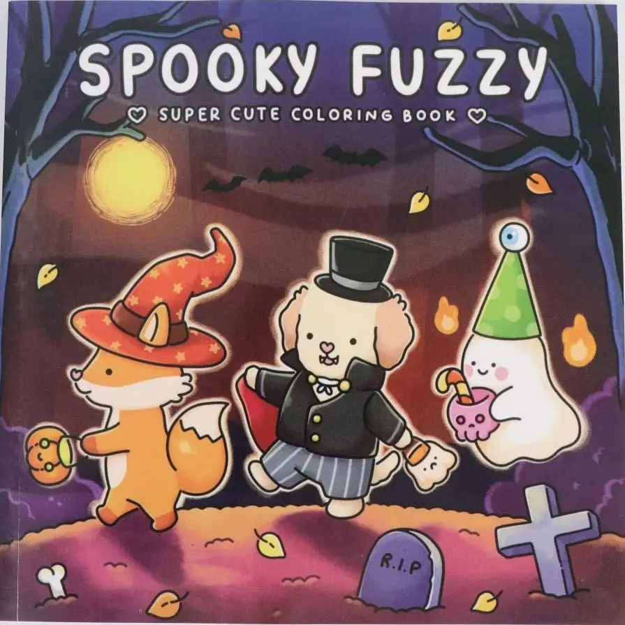 Spooky Fuzzy: Cute Creepy Coloring Book For Adults And Teens For Relaxatio-image