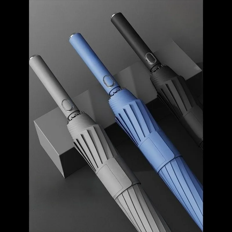 High-end Automatic Reinforcement Thickening Strong Wind-resistant Sunny And Rainy Dual-use Long Handle Business Gift Umbrella