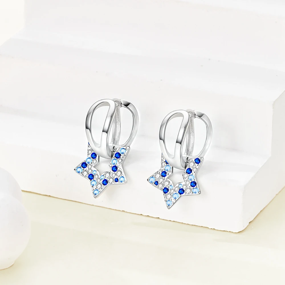 Ahthen-Boucles d'oreilles en argent regardé 925 pour femme, étoile liquide distinctive, papillon, débit d'eau, fer à cheval, boucles d'oreilles à la main