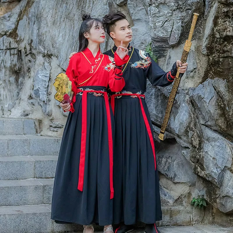 

Китайский традиционный костюм ханьфу, женский фехтовальщик, одежда для косплея, мужская одежда династии Хань, ретро династии Тан, одежда принцессы для пар