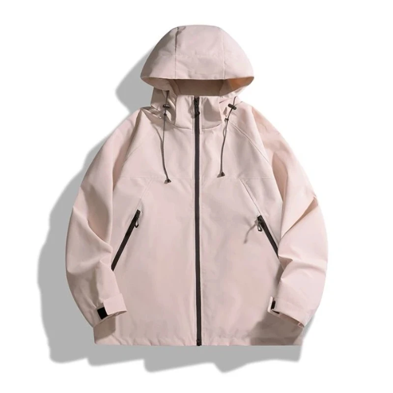 سترة واقية نسائية بمقاس كبير على طراز الزوجين للرياضات الخارجية مقاومة للماء ومضادة للرياح كاجوال فضفاضة ومتعددة الاستخدامات بلون نقي لتسلق الجبال #4