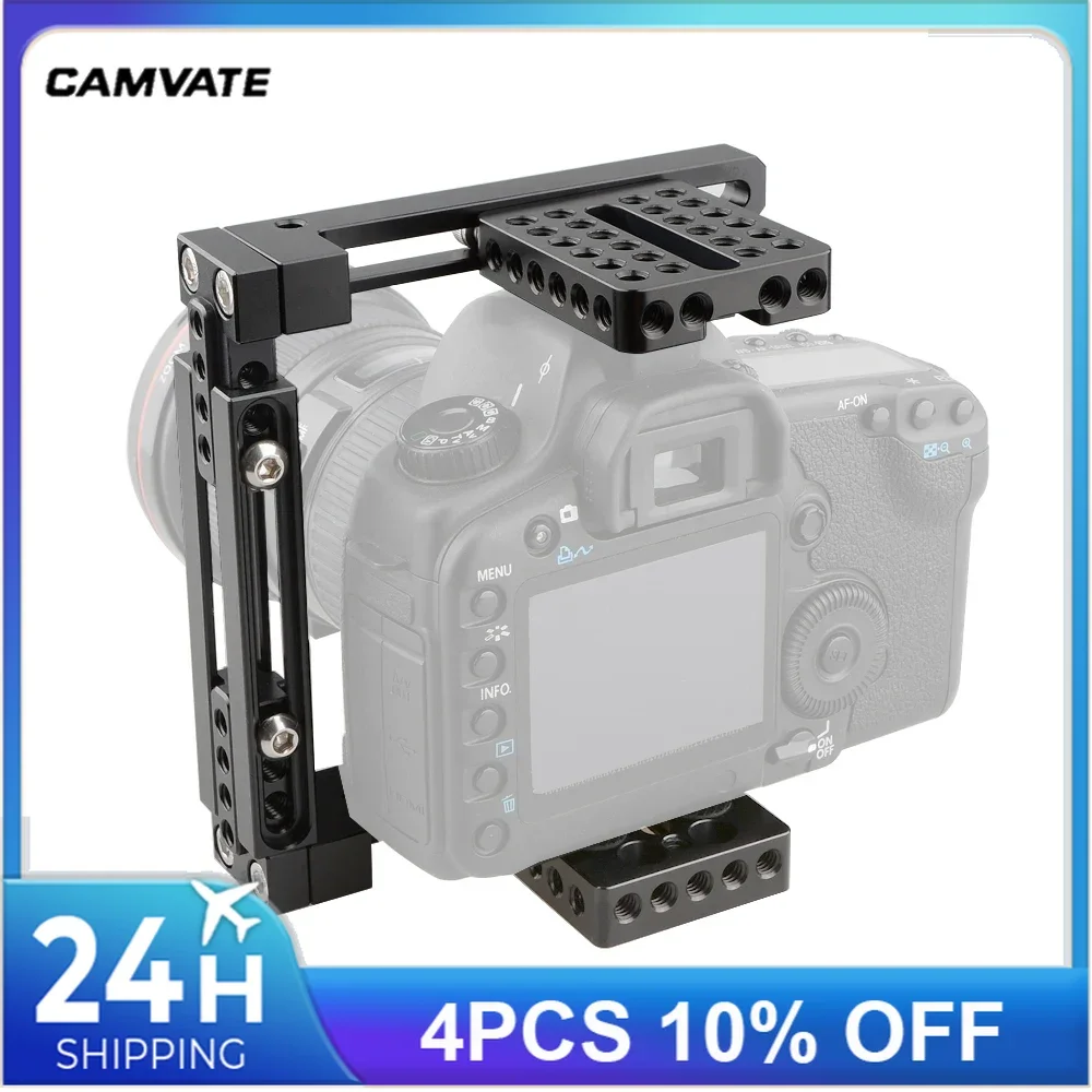 CAMVATE Camera Cage Rig For Canon 60D/70D/80D/5D MarkII 5D MarkIII/5DS/5DSR/Nikon D3200/D3300/D610/DF/a58/A99/a7/a7II / GH5/GH4