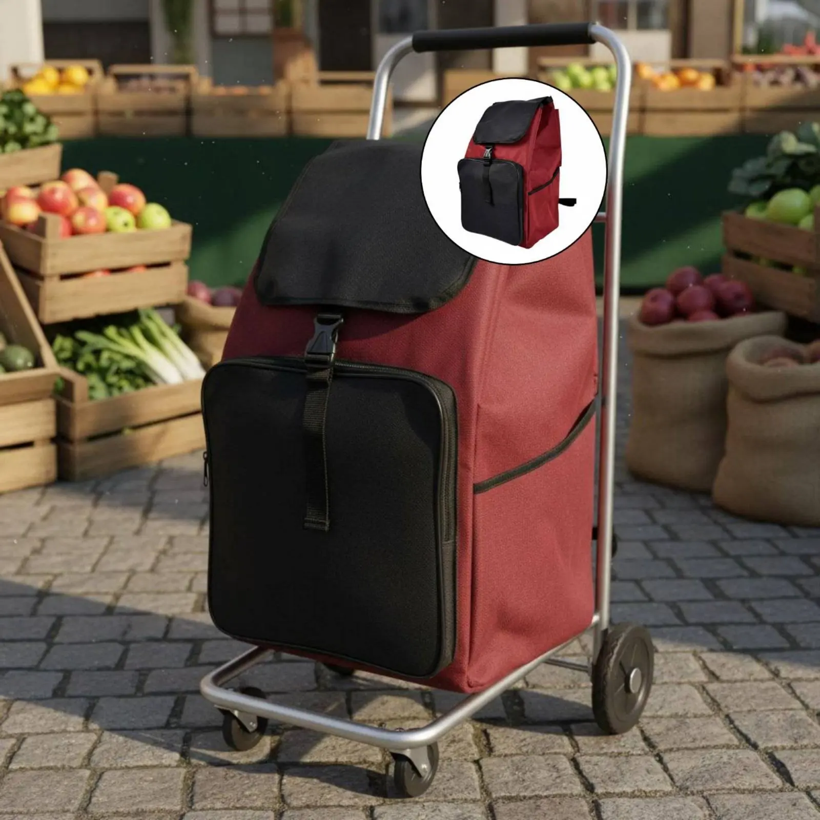 Shopping Trolley Replacement Bag Sturdy Material Shopping Cart Replacement Bag Multiple Pockets Secure Fastening for Laundry