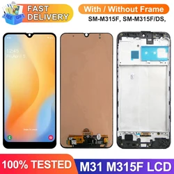 6.4'' M31 Display Screen with Frame, for Samsung Galaxy M31 M315 M315F LCD Display Touch Screen Digitizer Assembly Panels