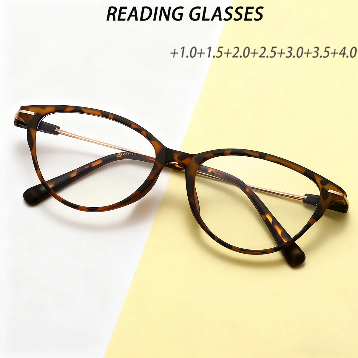 FYTOO Unisex Tortoiseshell Full-Frame Fashion Reading Glasses, Lightweight TR, Multi-Powers, Sweet Gift for Elders.