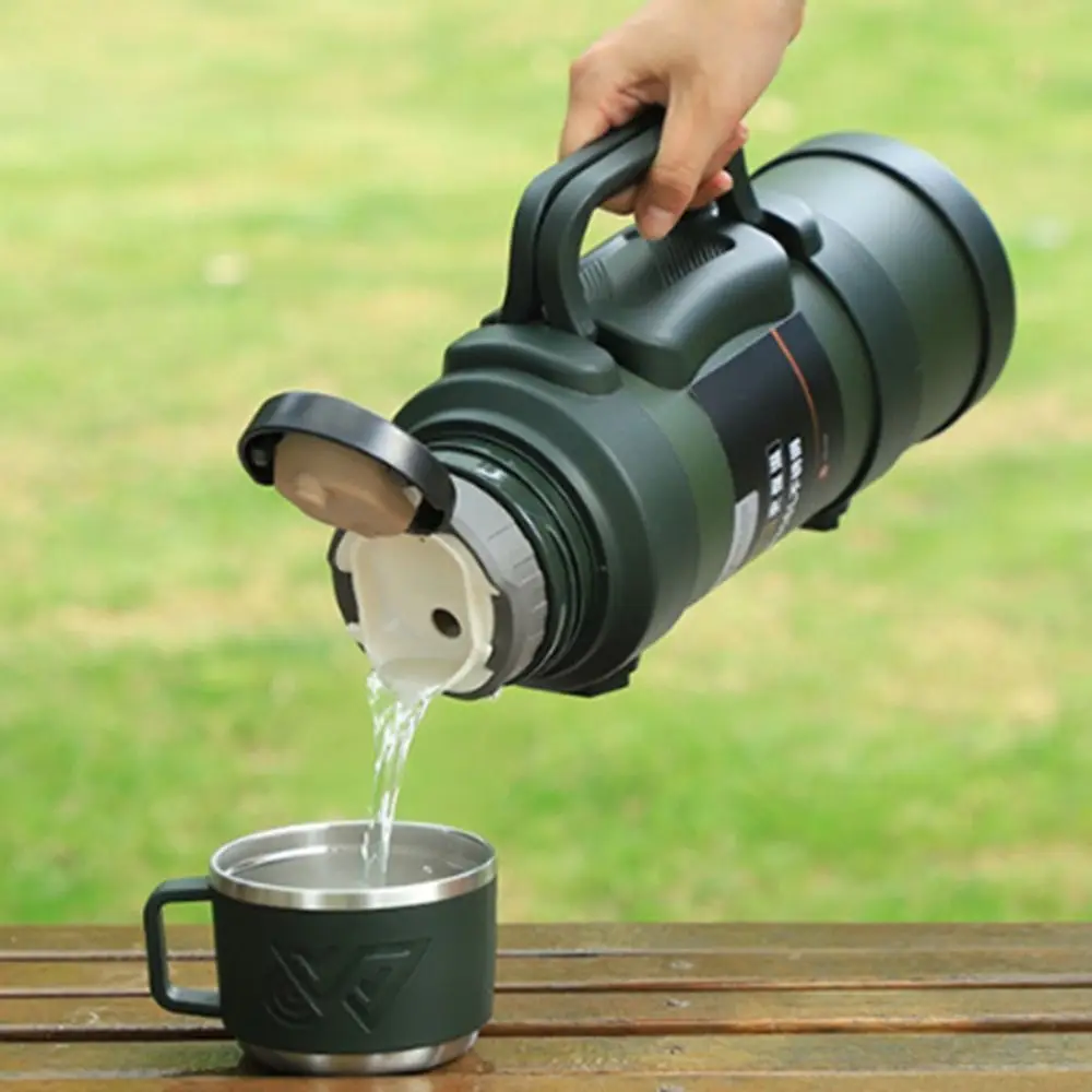 

Дорожная термобутылка для воды из нержавеющей стали 316, большая емкость с чайным фильтром, термокружка, складная ручка, герметичная