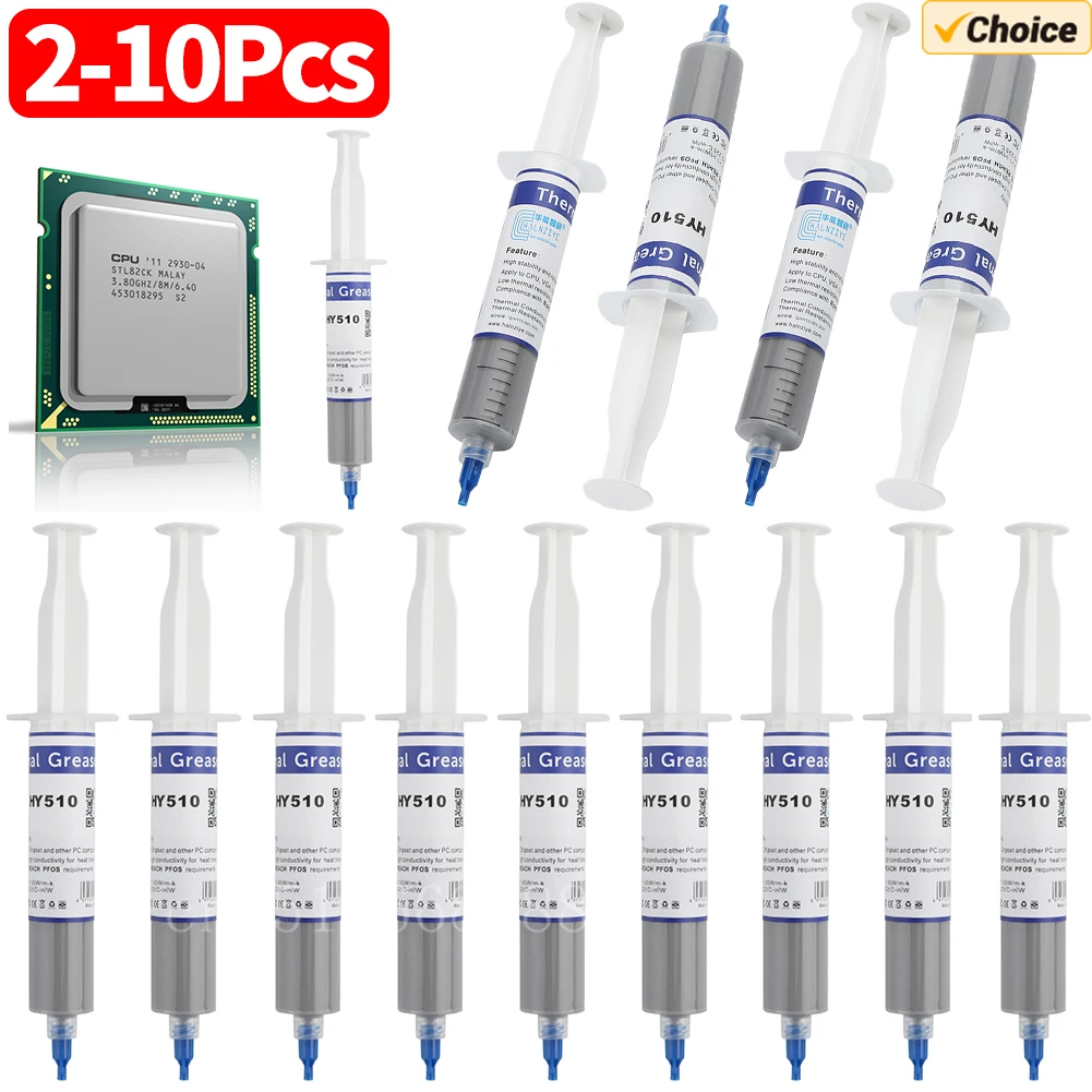 2-10Pcs 30g HY510 Wärmeleitende Fett Paste Grau Silikon Fett Paste Verbindung ungiftig GPU CPU Chipsatz kühlung Werkzeuge